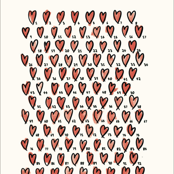 Carte postale - 101 cœurs